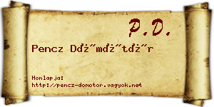 Pencz Dömötör névjegykártya